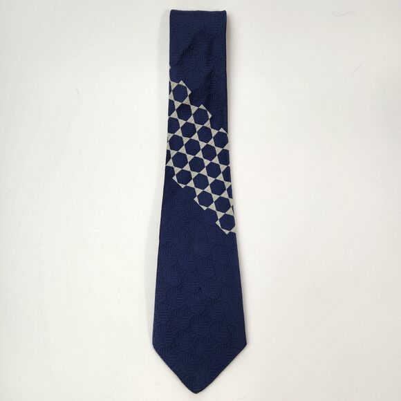 VTG 90s JC Penny Tie Mens Eclectic Retro Embroidered Preppy Edgy Grandpa Core - Picture 1 of 11